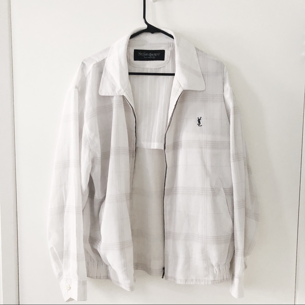 YSL Vintage Summer Linen Striped Jacket